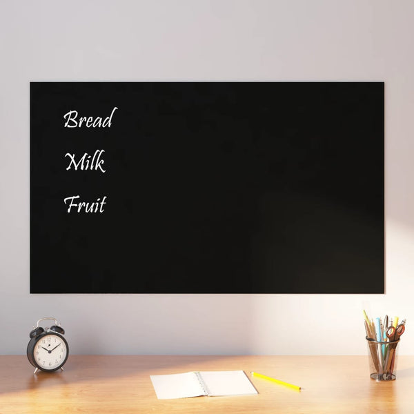 Wall-mounted Magnetic Board Black 39.4"x23.6" Tempered Glass