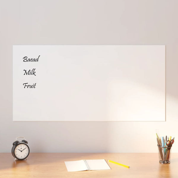 Wall-mounted Magnetic Board White 39.4"x19.7" Tempered Glass