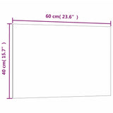 Wall-mounted Magnetic Board White 23.6"x15.7" Tempered Glass