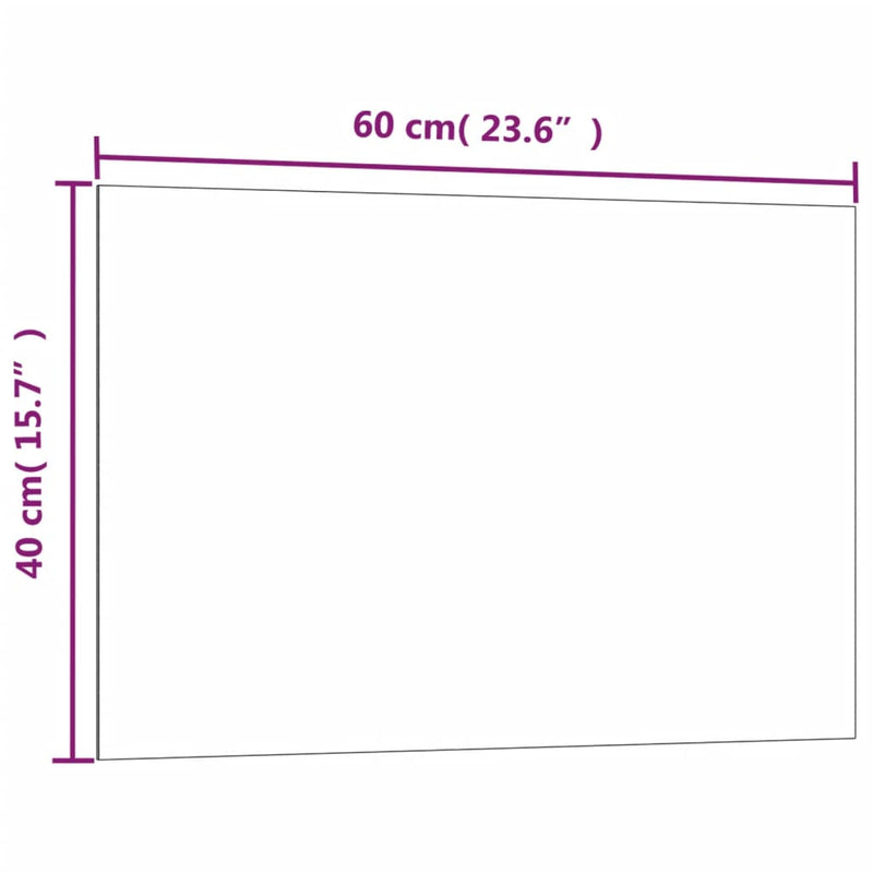 Wall-mounted Magnetic Board White 23.6"x15.7" Tempered Glass