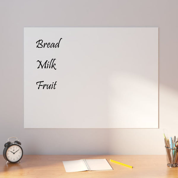 Wall-mounted Magnetic Board White 31.5"x23.6" Tempered Glass