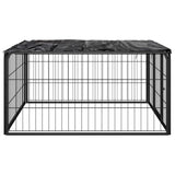 Dog Playpen 4 Panels Black 39.4"x19.7" Powder-coated Steel