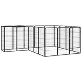 18-Panel Dog Playpen Black 19.7"x39.4" Powder-coated Steel