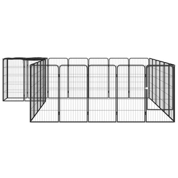 26-Panel Dog Playpen Black 19.7"x39.4" Powder-coated Steel