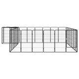 30-Panel Dog Playpen Black 19.7"x39.4" Powder-coated Steel