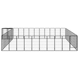 46-Panel Dog Playpen Black 19.7"x39.4" Powder-coated Steel