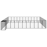 46-Panel Dog Playpen Black 19.7"x39.4" Powder-coated Steel