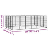 20-Panel Dog Playpen Black 19.7"x39.4" Powder-coated Steel