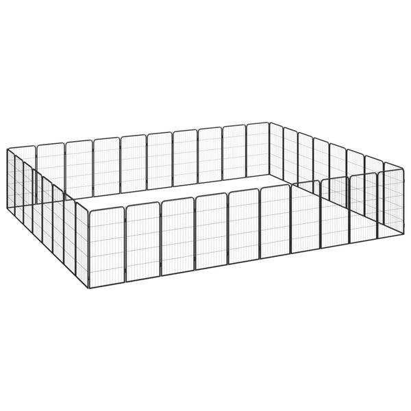 36-Panel Dog Playpen Black 19.7"x39.4" Powder-coated Steel