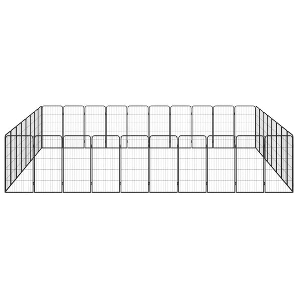 36-Panel Dog Playpen Black 19.7"x39.4" Powder-coated Steel