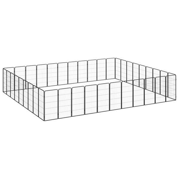 40-Panel Dog Playpen Black 19.7"x39.4" Powder-coated Steel