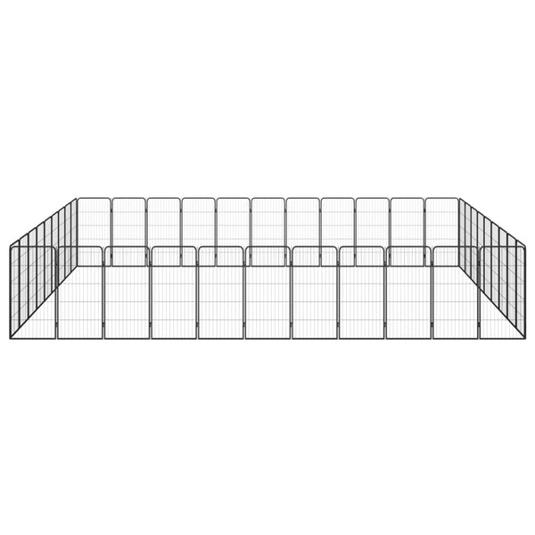 40-Panel Dog Playpen Black 19.7"x39.4" Powder-coated Steel