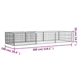 8-Panel Dog Playpen Black 39.4"x19.7" Powder-coated Steel