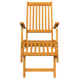 Patio Deck Chair with Footrest and Table Solid Wood Acacia