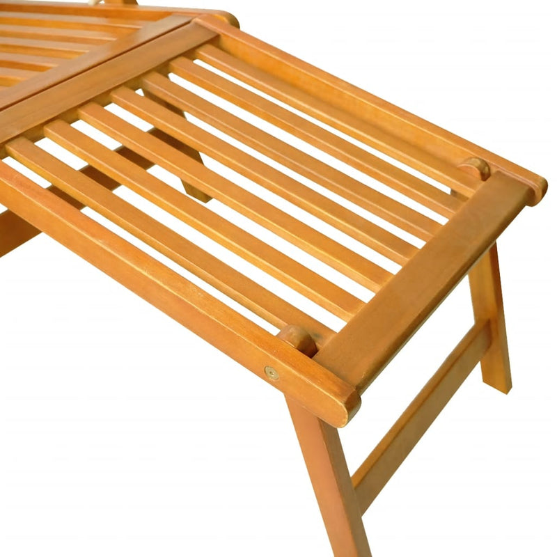 Patio Deck Chair with Footrest and Table Solid Wood Acacia