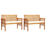 3 Piece Patio Dining Set with Cushions Solid Wood Acacia