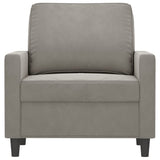 Sofa Chair Light Gray 23.6" Velvet