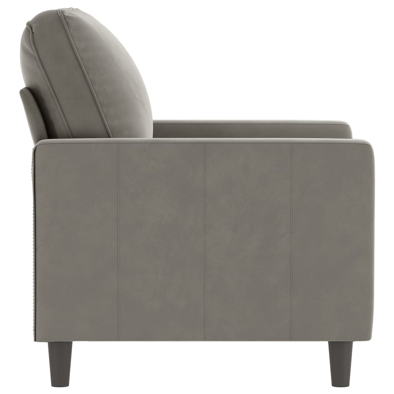 Sofa Chair Light Gray 23.6" Velvet