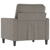 Sofa Chair Light Gray 23.6" Velvet