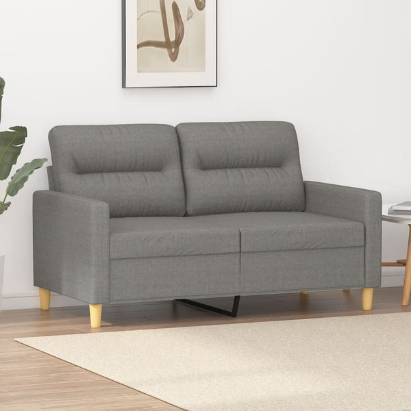 2-Seater Sofa Dark Gray 47.2" Fabric