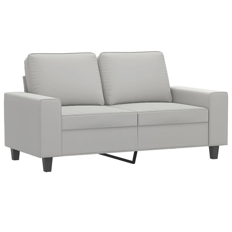 2-Seater Sofa Light Gray 47.2" Microfiber Fabric