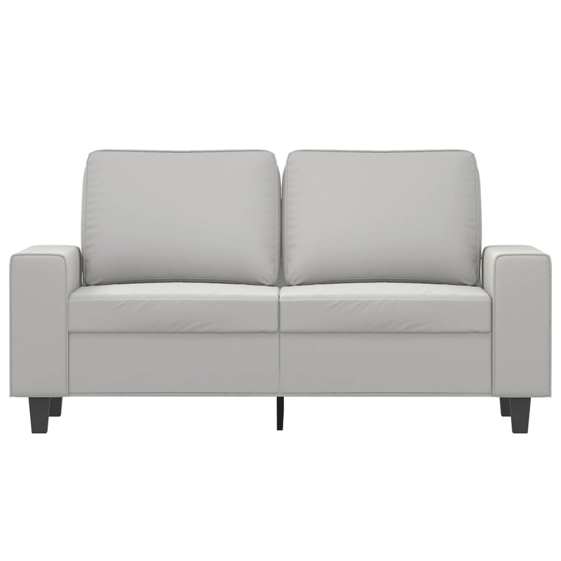 2-Seater Sofa Light Gray 47.2" Microfiber Fabric