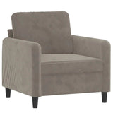 Sofa Chair Light Gray 23.6" Velvet