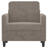 Sofa Chair Light Gray 23.6" Velvet