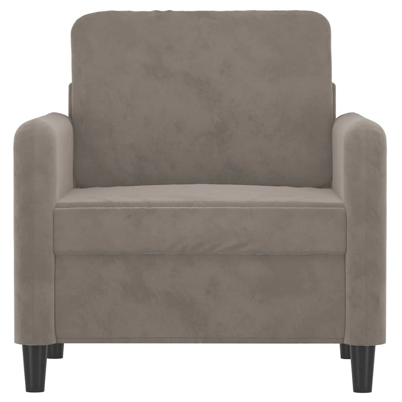 Sofa Chair Light Gray 23.6" Velvet