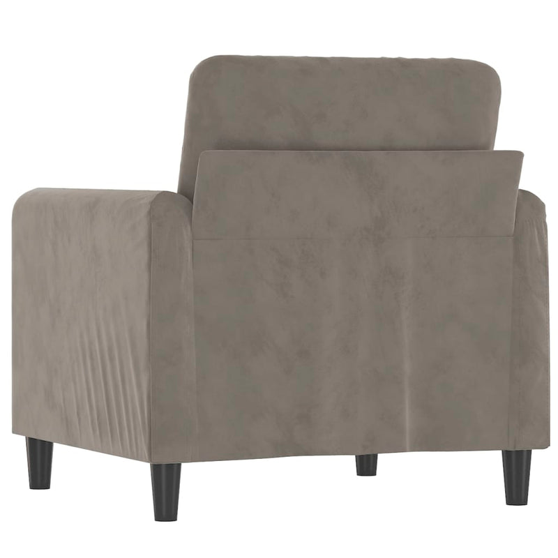 Sofa Chair Light Gray 23.6" Velvet