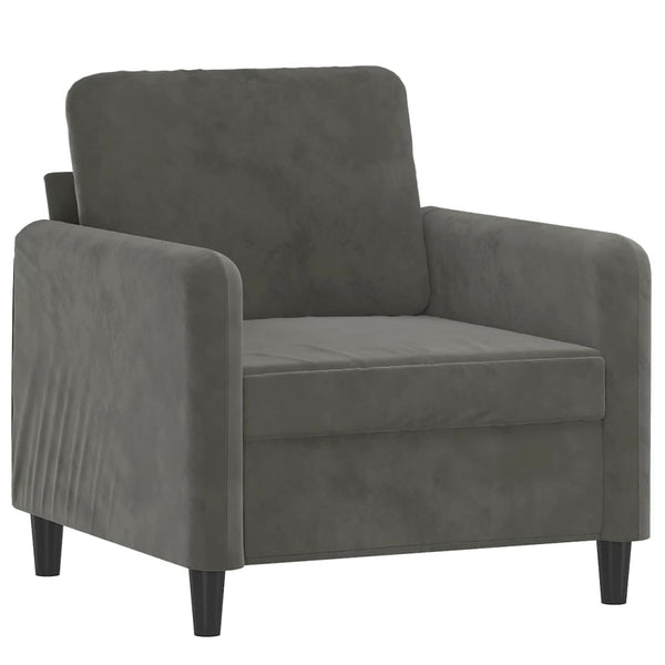 Sofa Chair Dark Gray 23.6" Velvet