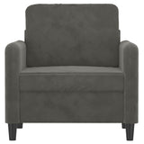 Sofa Chair Dark Gray 23.6" Velvet