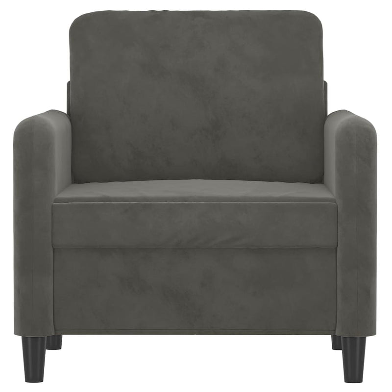 Sofa Chair Dark Gray 23.6" Velvet