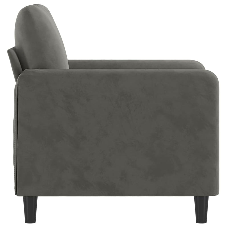 Sofa Chair Dark Gray 23.6" Velvet