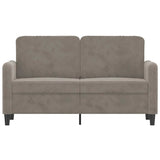 2-Seater Sofa Light Gray 47.2" Velvet