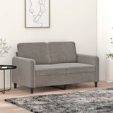 2-Seater Sofa Light Gray 47.2" Velvet