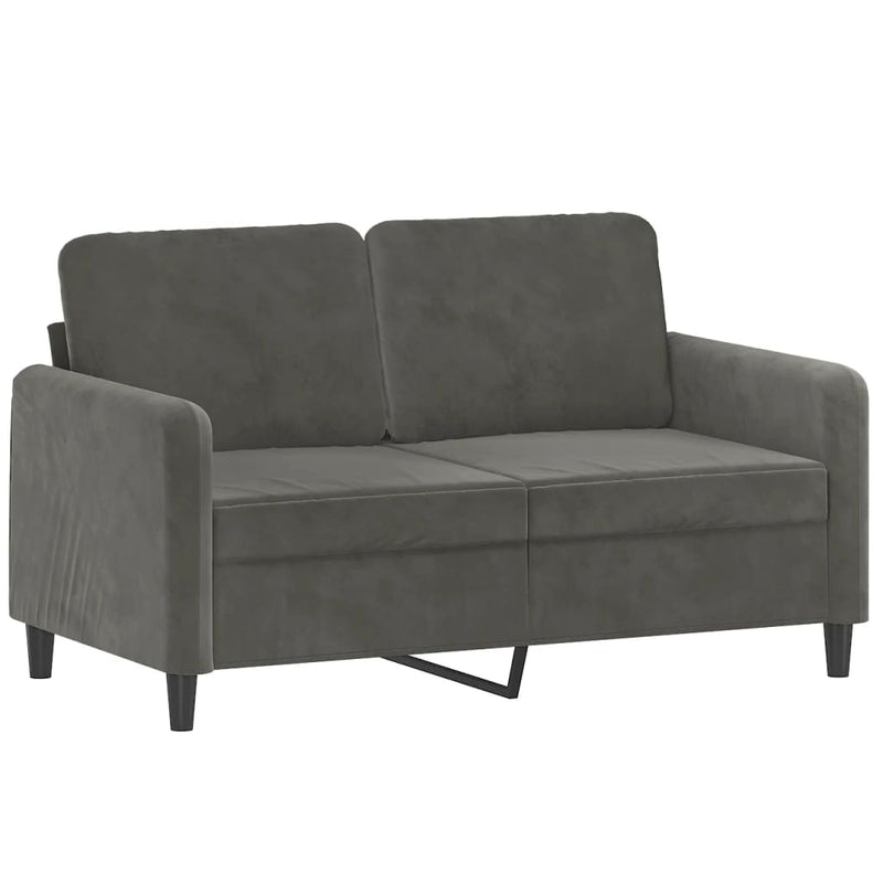 2-Seater Sofa Dark Gray 47.2" Velvet