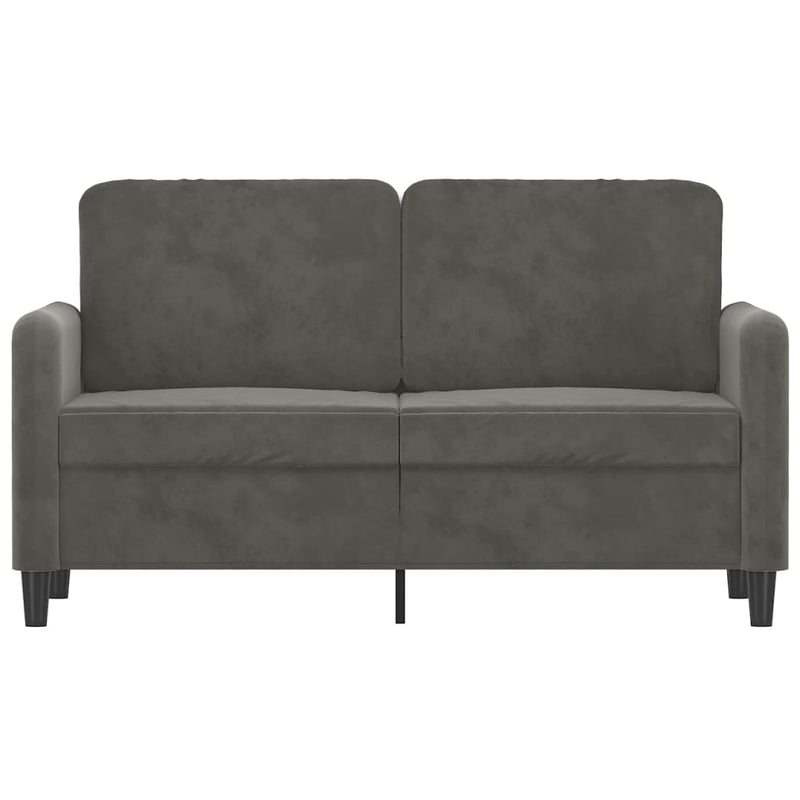 2-Seater Sofa Dark Gray 47.2" Velvet