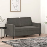 2-Seater Sofa Dark Gray 47.2" Velvet