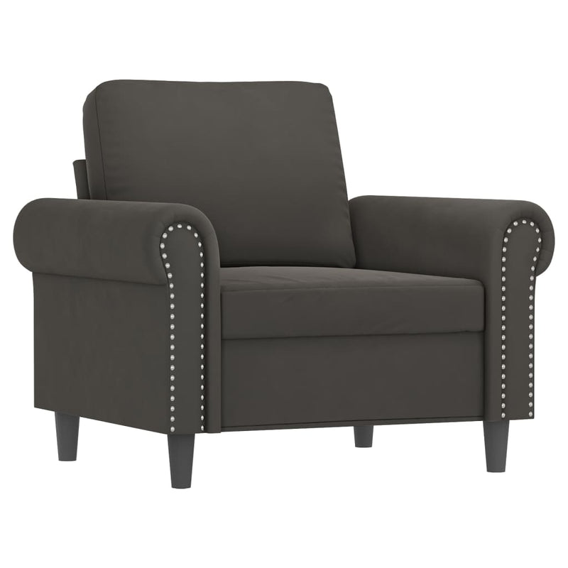 Sofa Chair Dark Gray 23.6" Velvet