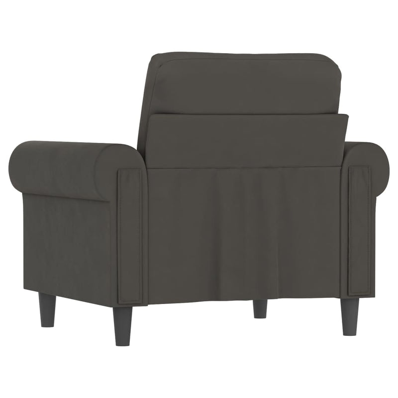 Sofa Chair Dark Gray 23.6" Velvet