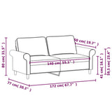 2-Seater Sofa Light Gray 55.1" Fabric