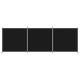 3-Panel Room Divider Black 206.7"x70.9" Fabric