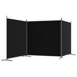 3-Panel Room Divider Black 206.7"x70.9" Fabric