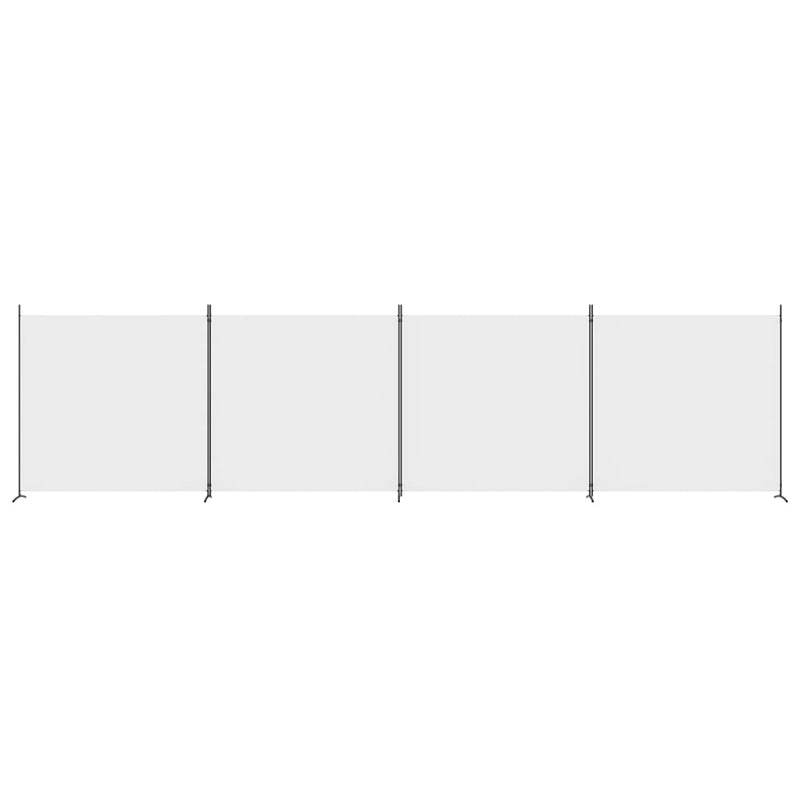 4-Panel Room Divider White 274.8"x70.9" Fabric