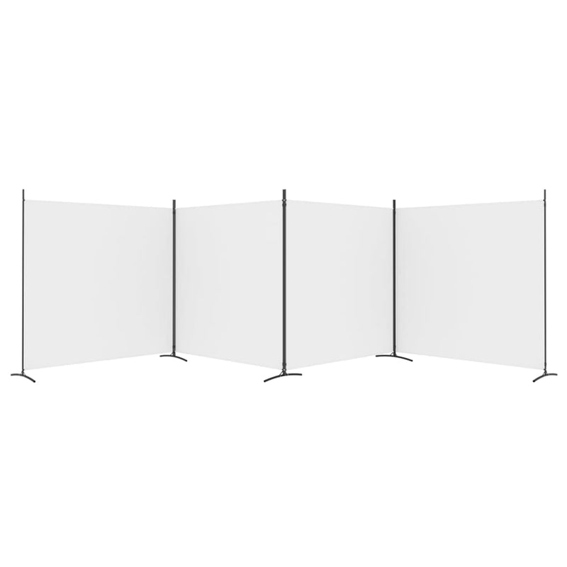 4-Panel Room Divider White 274.8"x70.9" Fabric