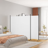 4-Panel Room Divider White 274.8"x70.9" Fabric