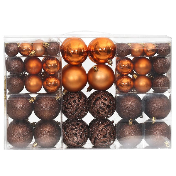 Christmas Baubles 100 pcs Brown 1.2" / 1.6" / 2.4"