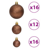 Christmas Baubles 100 pcs Brown 1.2" / 1.6" / 2.4"