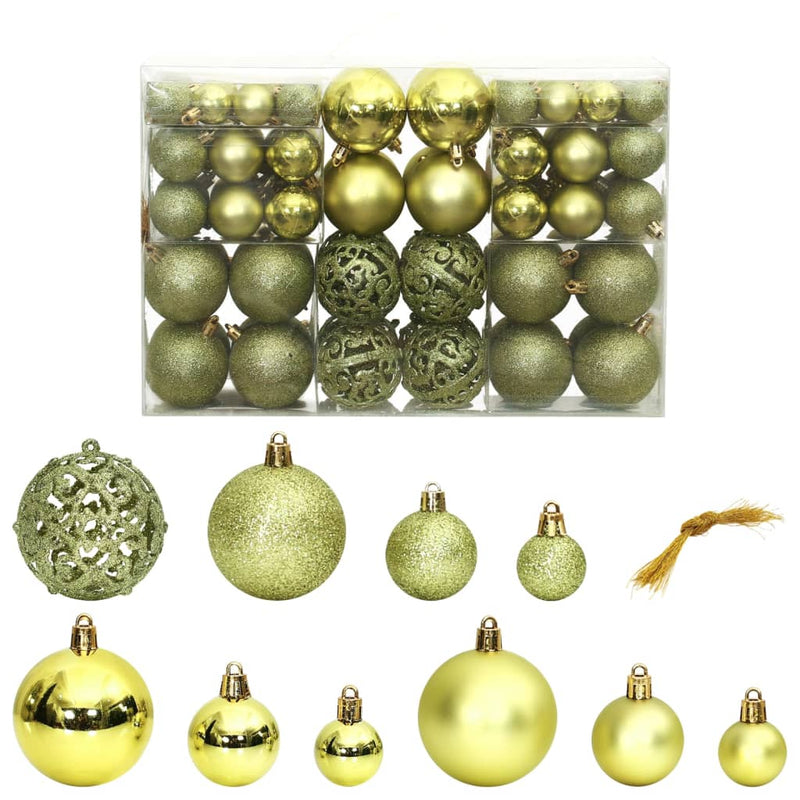 Christmas Baubles 100 pcs Light Green 1.2" / 1.6" / 2.4"